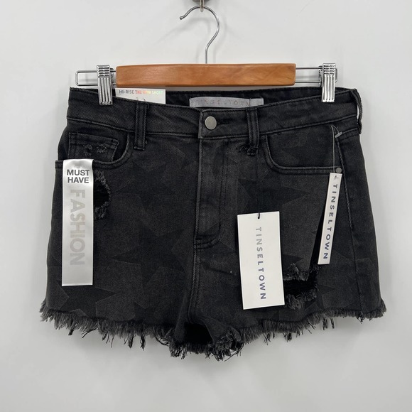 Tinseltown Pants - Tinseltown Women's The Mom Short High Rise Star Print Shorts Size 9/29
